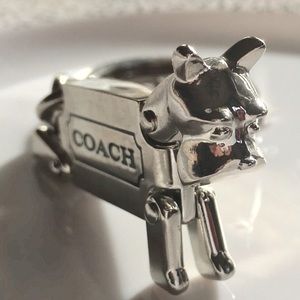 Coach dog keychain key ring dog clip